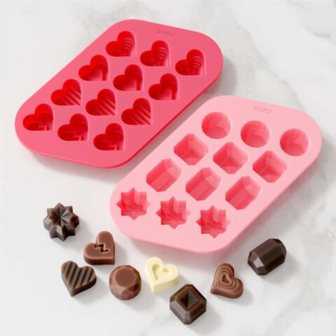 Chocolade Vorm Heart & Gem Set van 2 Stuks