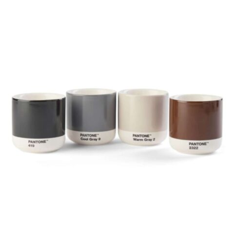 Cortadobeker Dubbelwandig 170 ml in Giftbox Set van 4 Stuks - Warm Gray/Cool Gray/Brown/Black