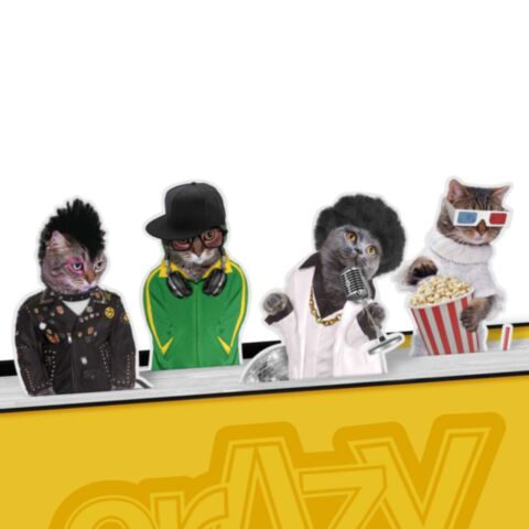 Desktop Pagina Markers Magnetisch Crazy Cats Set van 4 Stuks