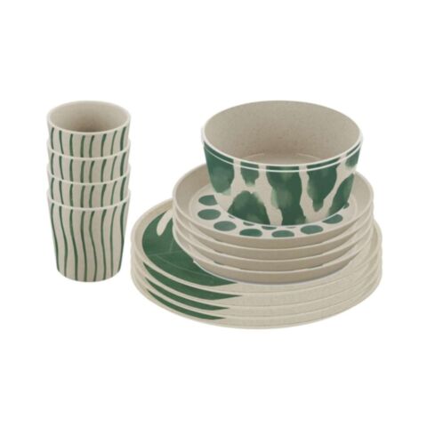 Connect Servies met Bekers Monstera Set van 16 Stuks