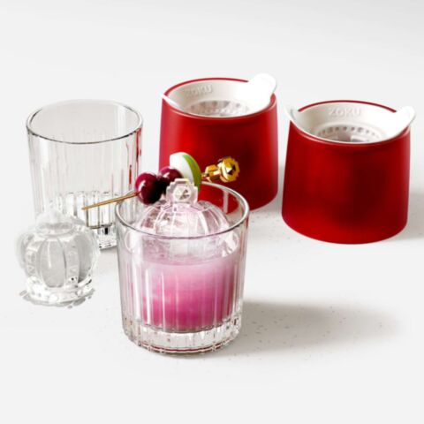 Cocktailset IJsvorm met Glazen Crown 4-Delig