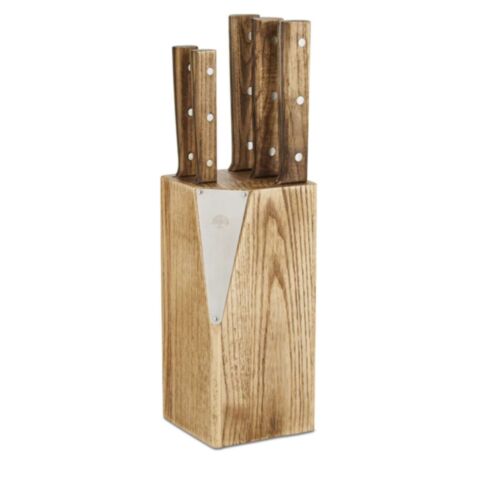 Hoxton Vintage Keukenblok met 5 Messen Ash Wood