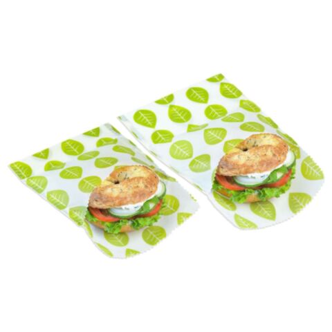 Vegan Bijenwas Lunchzak Set van 2 Stuks