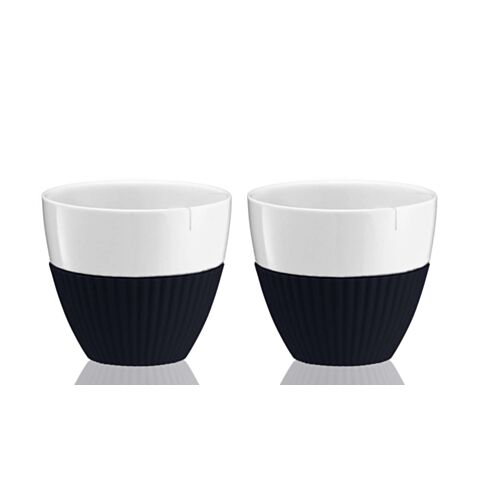 Anytime Theekop wit/blauw 300 ml Set van 2 Stuks