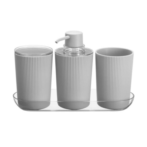 Fluted Cade Badkamer Set met Houder 4-Delig